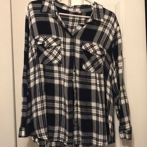 Charlotte Russe + plaid button up. Light weight.